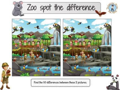 Zoo spot the difference puzzle