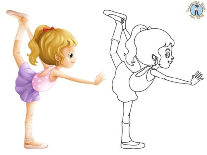 Ballet dancing coloring page