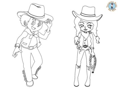 Cowboy coloring page