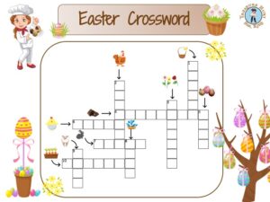Easter crossword puzzle - Printable activity - Treasure hunt 4 Kids