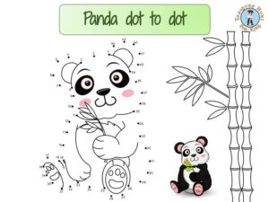 Panda dot to dot - Treasure hunt 4 Kids - Printable game