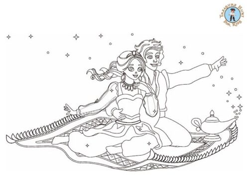 Prince and princess coloring page