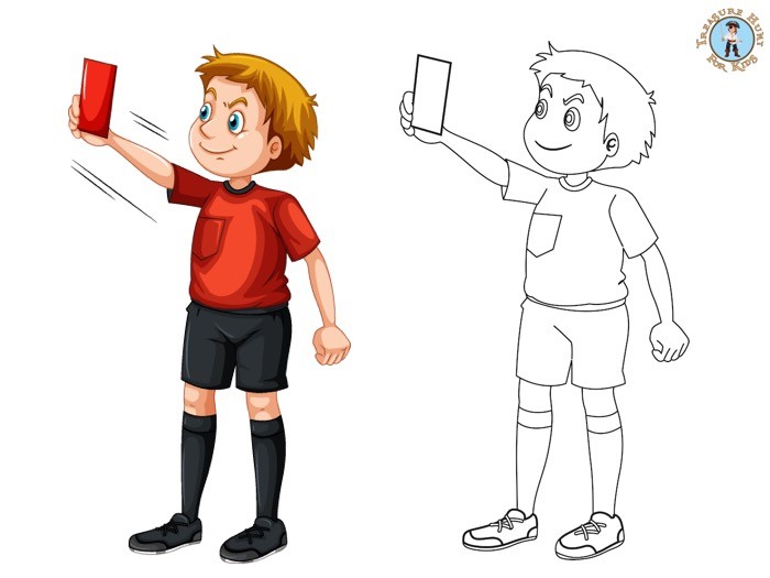 Soccer referee coloring page