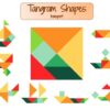 Tangram shapes for kids, transport-themed