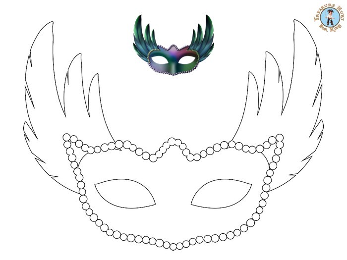 Venetian mask coloring page