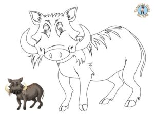 Warthog Coloring Page - Free Printables - Treasure hunt 4 Kids