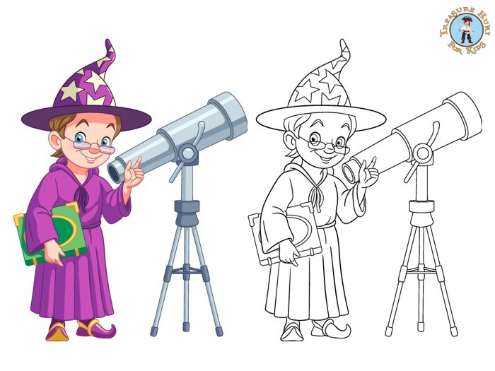 Witch coloring page for kids