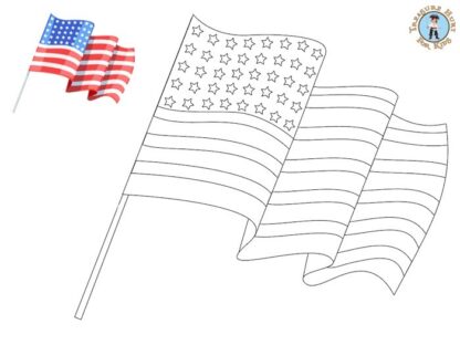 American flag coloring page - United States of America