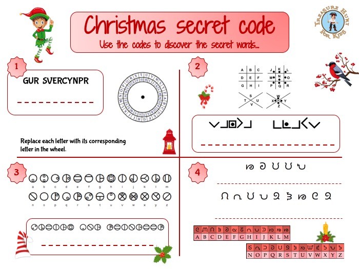 christmas secret code free game for kids treasure hunt 4 kids