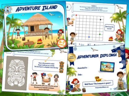 Adventure treasure hunt party game for kids to print