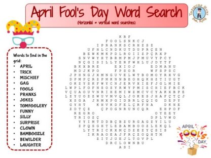 April Fool's Day word search puzzle