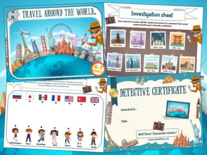 Around the world investigation game to print