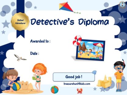 Beach detective's diploma