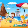 Print and play beach mystery game for kids
