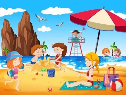 Print and play beach mystery game for kids