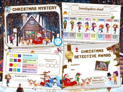 Christmas investigation party game to print for kids