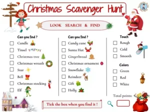 Free Christmas scavenger hunt for kids!