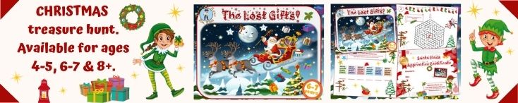 Christmas treasure hunt party game for kids