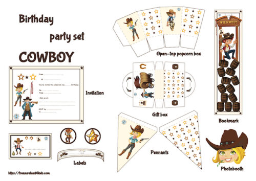 Cowboy birthday party printables for kids