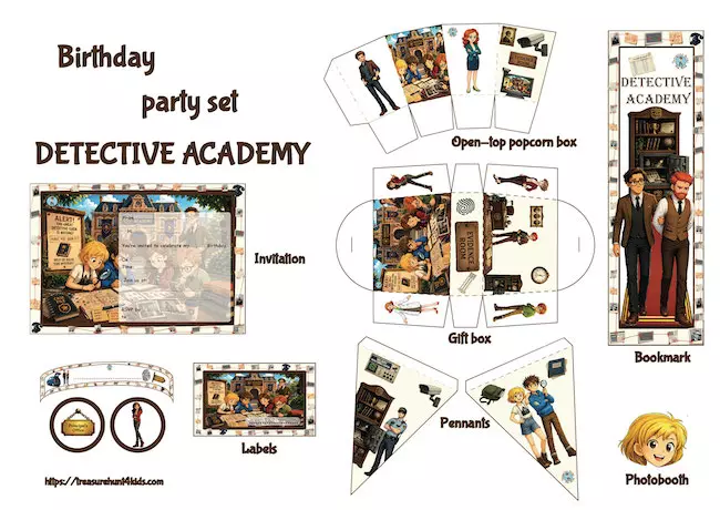 Detective Academy Birthday Party Printables