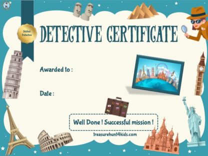 Around the world detective certificate
