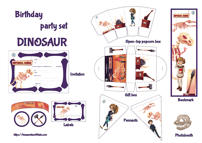 Dinosaur birthday party printables