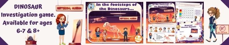 Dinosaur party activity with our printable investigation game