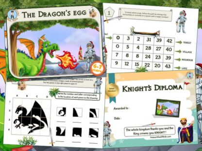 Dragon treasure hunt activity for kids