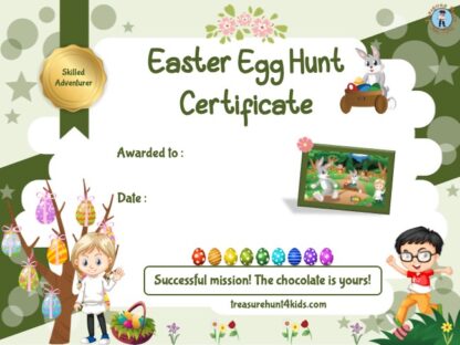 Easter egg hunt certificate