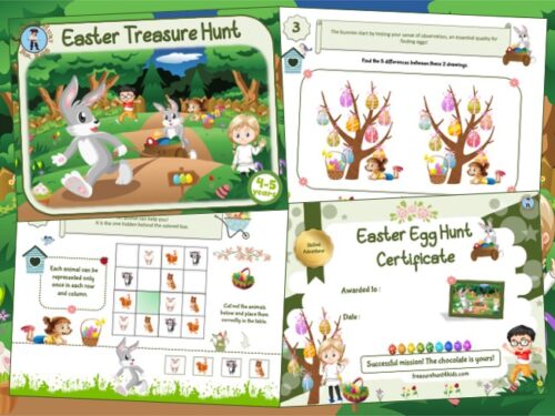 Easter Egg Hunt - Treasure hunt 4 Kids - Print &amp; play activity