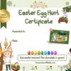Easter egg hunt certificate