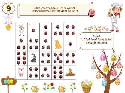 Easter printable game clue for kids