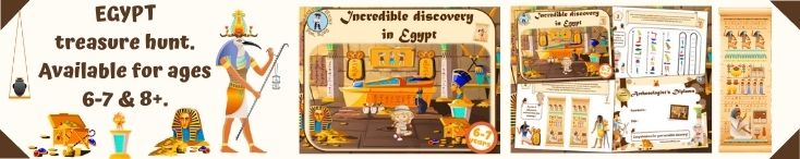Egypt-themed treasure hunt game for kids
