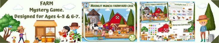 Mystery game for kids at the farm