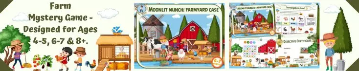 Mystery game for kids at the farm