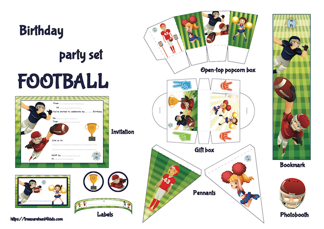 Football birthday party Printables for kids