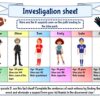 Football investigaton sheet for detective mystery game