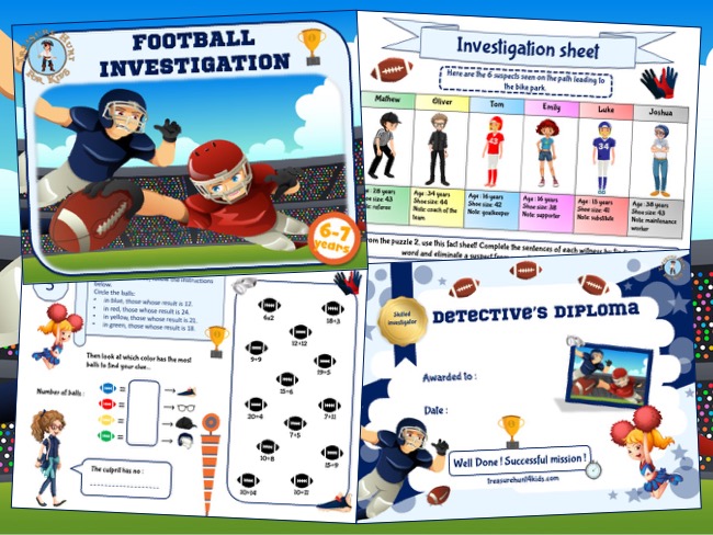 Football detective mystery party game