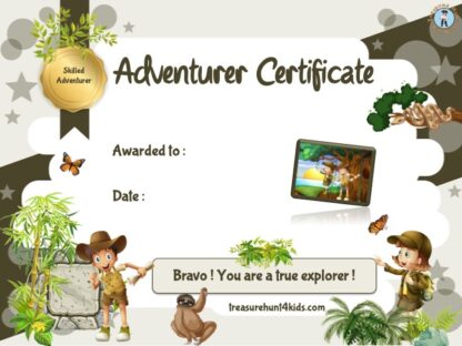 Jungle adventurer certificate