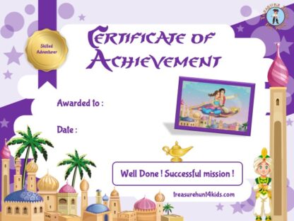 Magic treasure hunt certificate