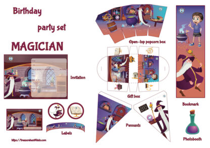 Magician birthday party printables