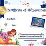 Handwriting and printable diploma of mermaid