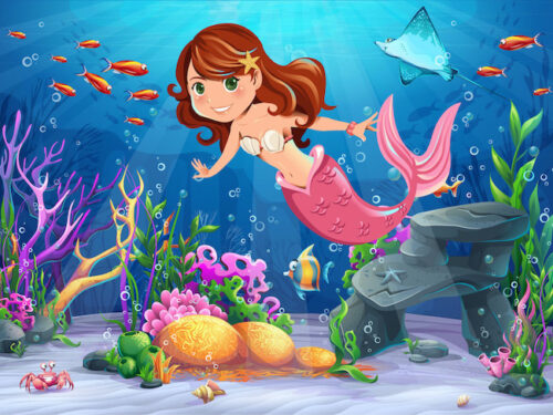 Mermaid treasure hunt party game