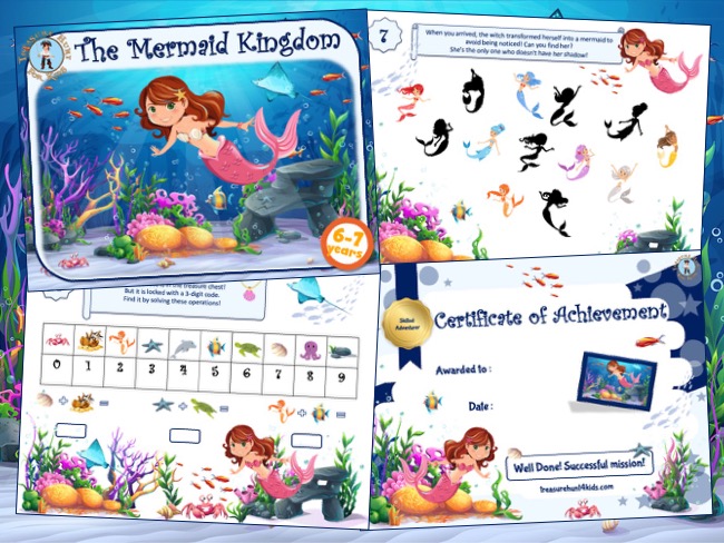 Mermaid party game for kids aged 6-7 years