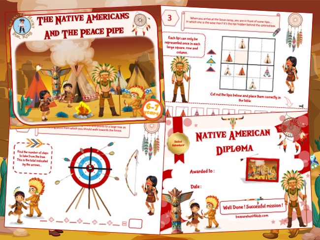 Native American printable game for kids birthday party