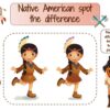 Native American spot the difference game to print for kids
