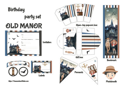 Birthday party printables to decorate your big event in the old manor