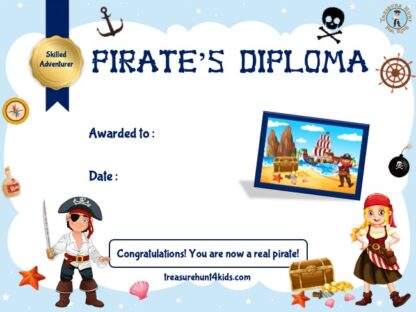 Pirate handwriting diploma