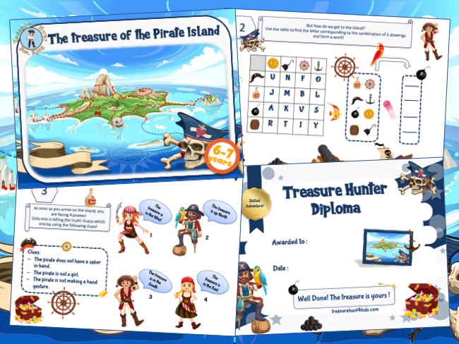 Pirate party game: treasure hunt for kids