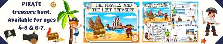 Pirates treasure hunt game for kids